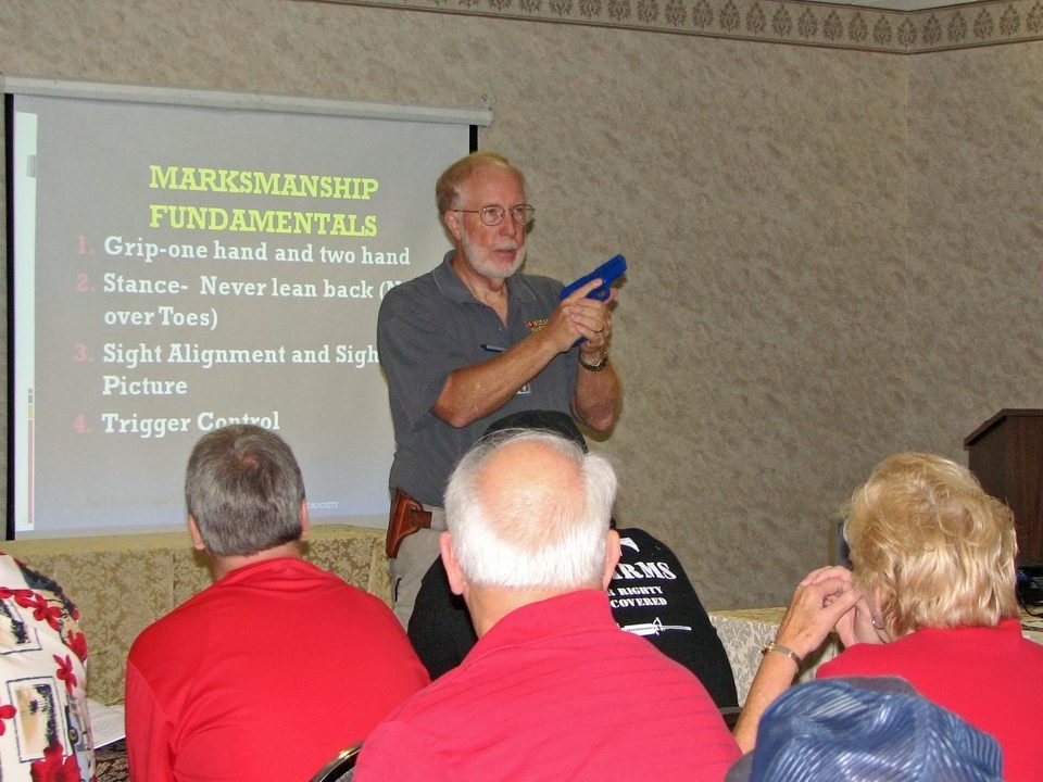 Chris teaching marksmanship fundamentals in the NC Concealed Handgun Carry class