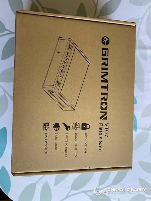 Grimtron heavy-duty biometric safe retail box