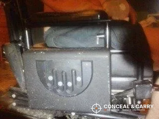 GunVault MV500 tucked under a seat