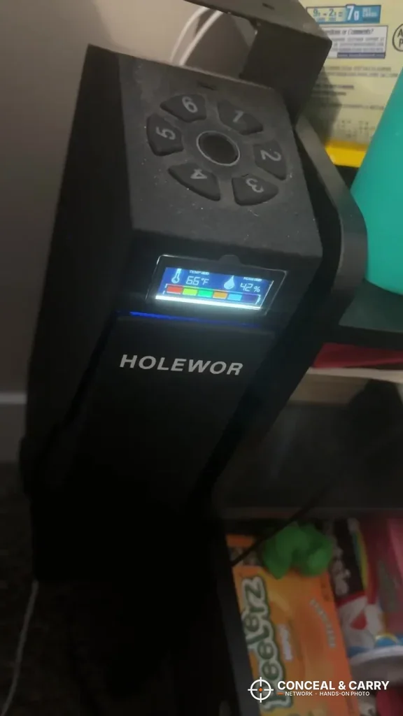 HOLEWOR drop-down safe keypad ring around the fingerprint reader on top