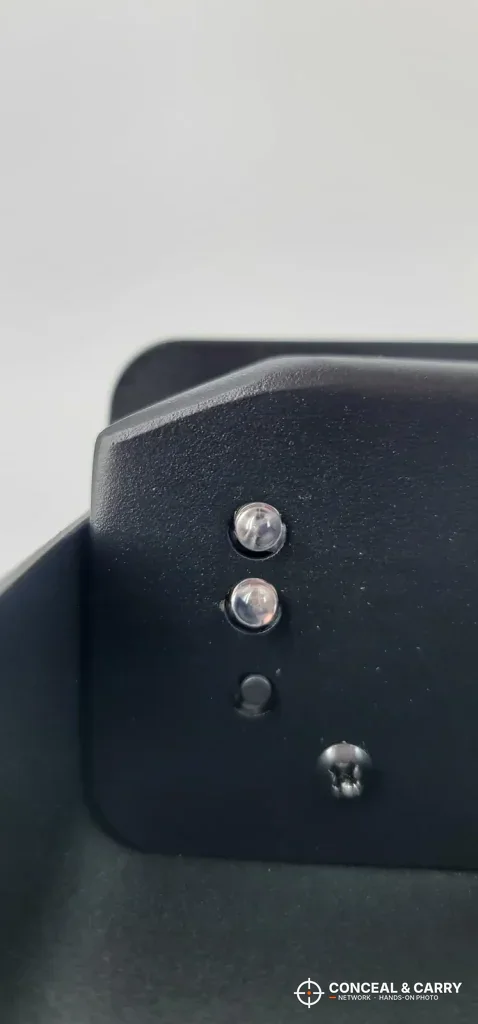 Close-up of fasteners on the HOLEWOR lock box steel body