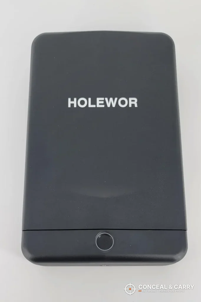 HOLEWOR small biometric lock box closed, top view