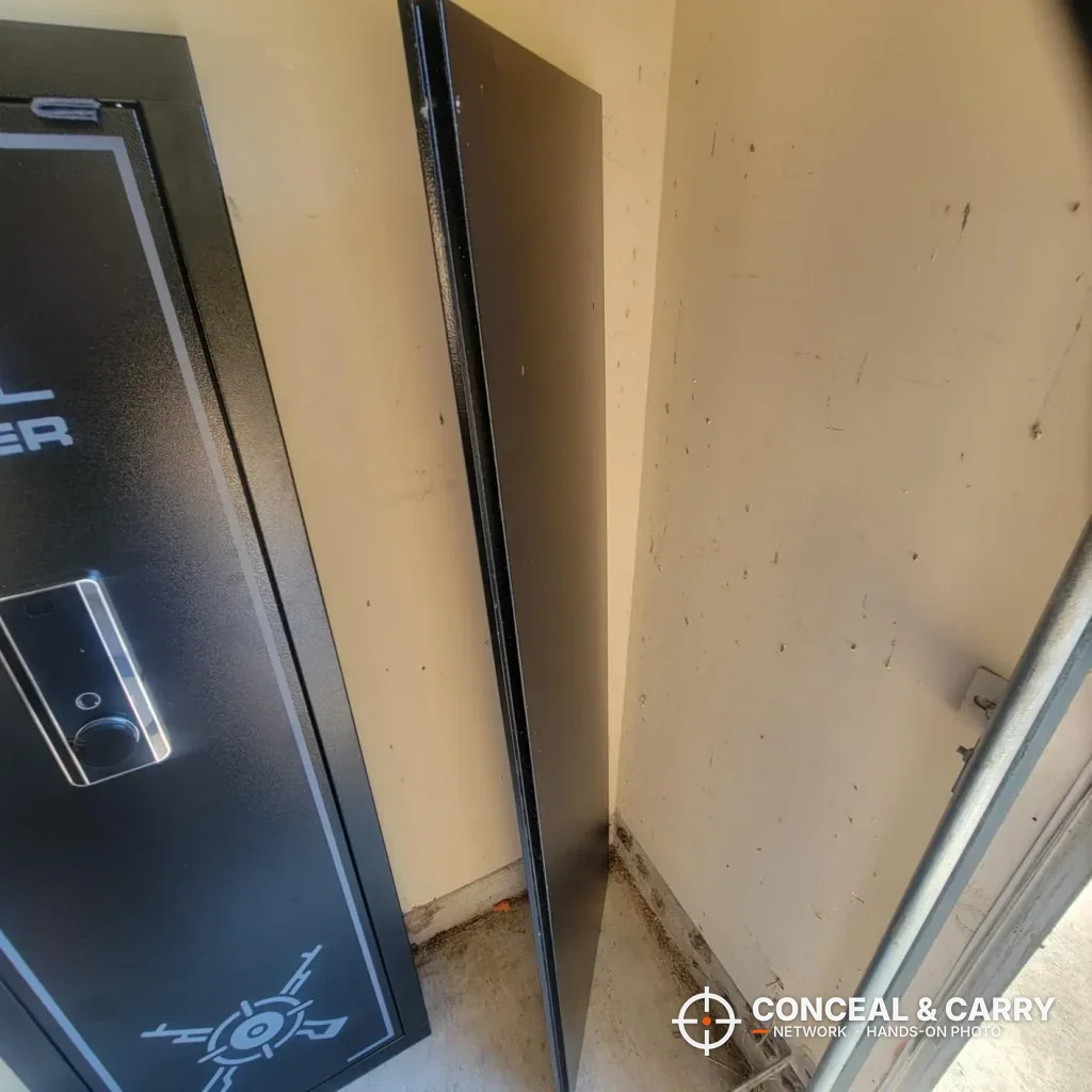 KAER 13-16 gun safe standing in a room corner
