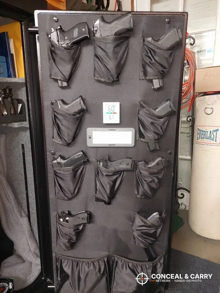 Kodiak KBX5629 door organizer with handguns in the pistol pockets