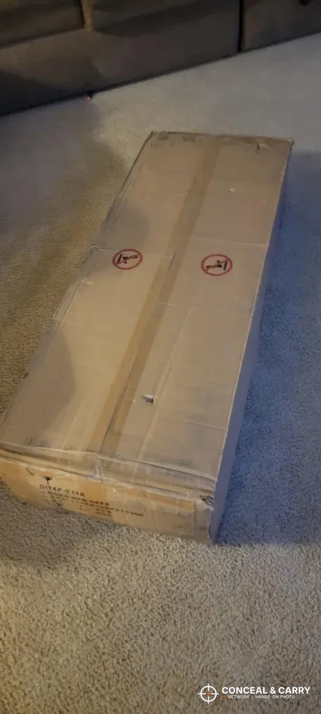 Wood shipping crate for the Langger under-bed gun safe
