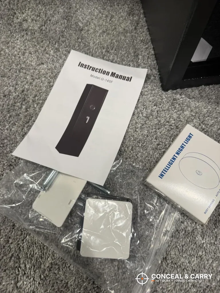 Marcree 8-10 instruction manual and bagged hardware out of the box