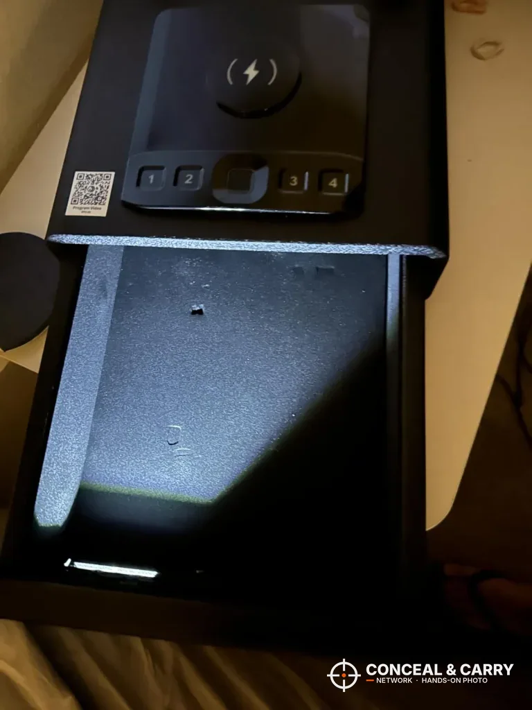 Empty Mboko drawer open with the interior light on