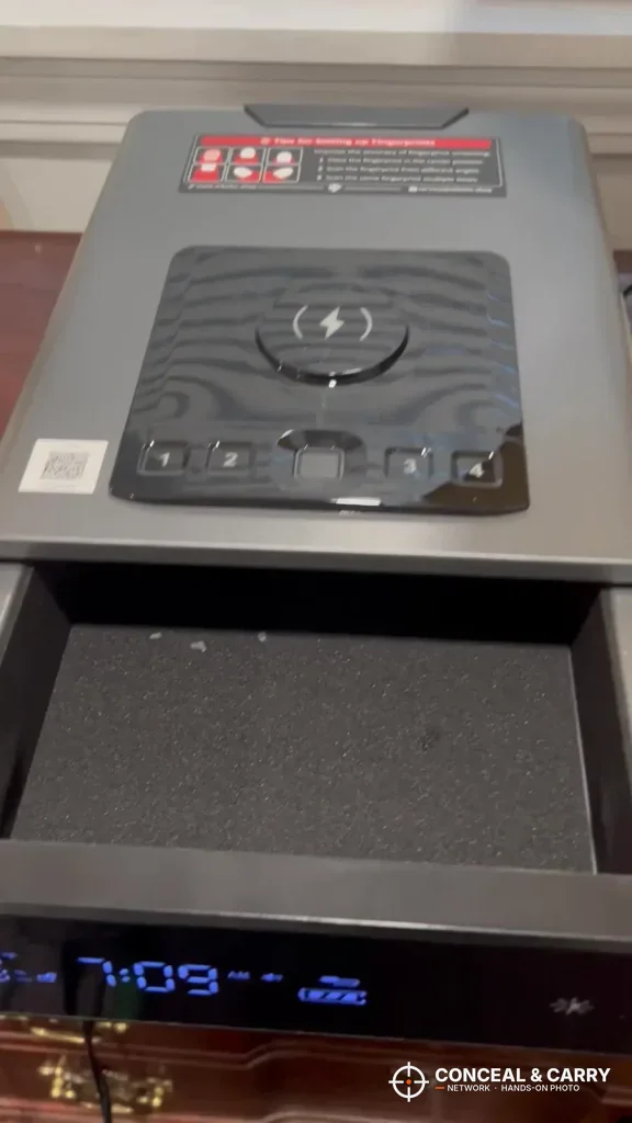 Mboko drawer pulled open showing the foam floor