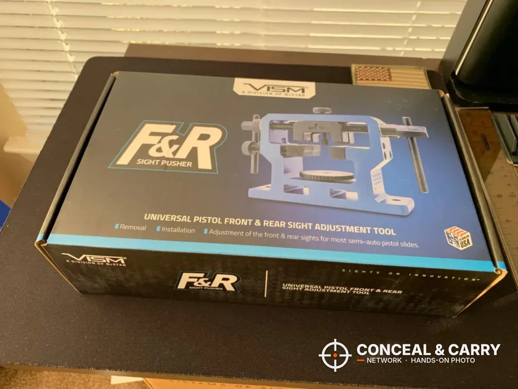 NcSTAR VISM front and rear sight pusher retail box