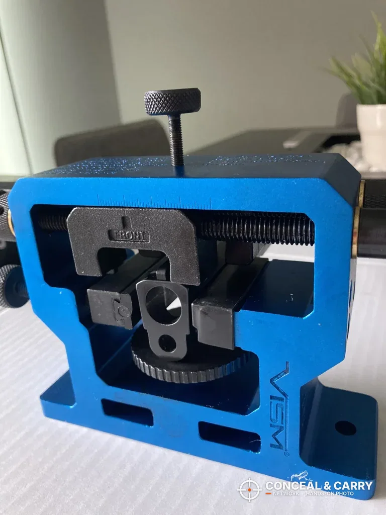 Slide clamped end-on in the NcSTAR VISM sight tool