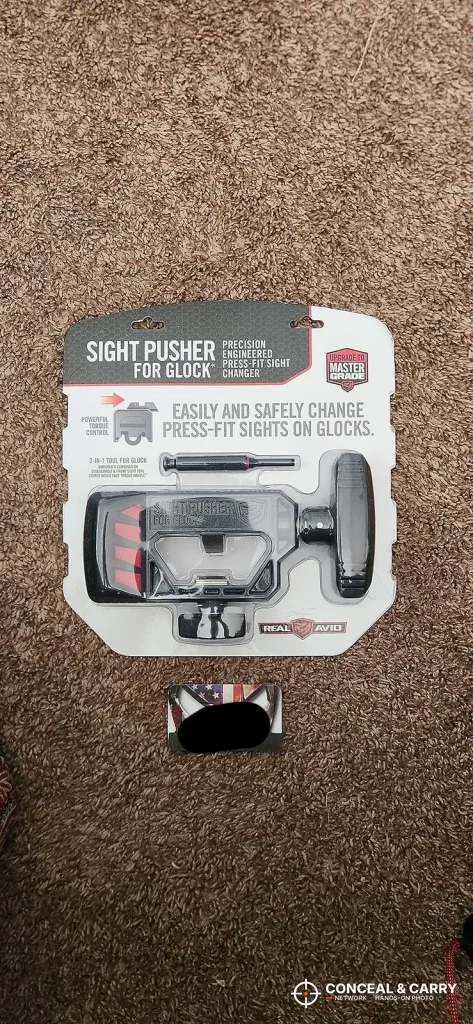 Real Avid Sight Pusher for Glock in its retail package