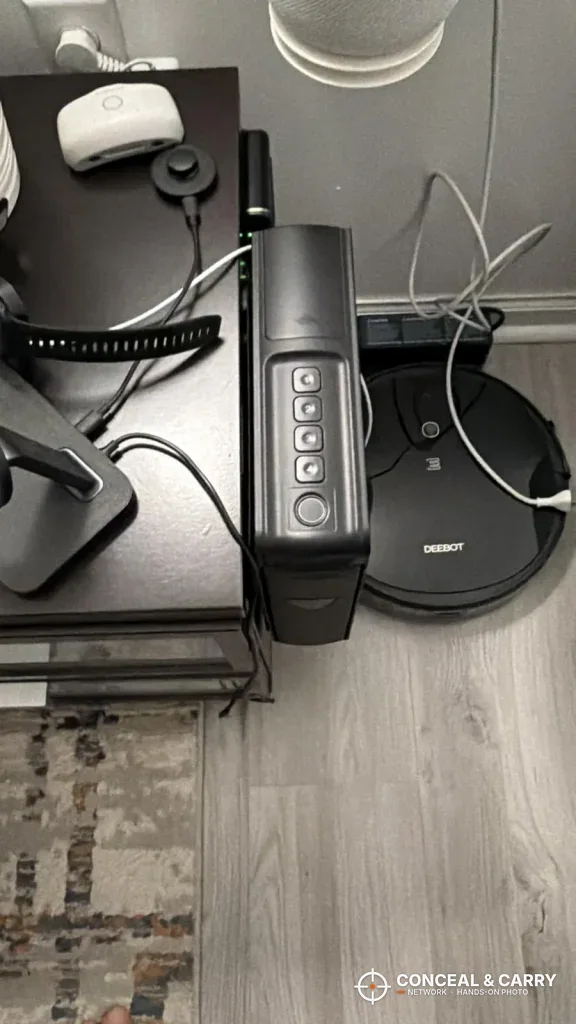 RPNB bedside safe standing beside a desk