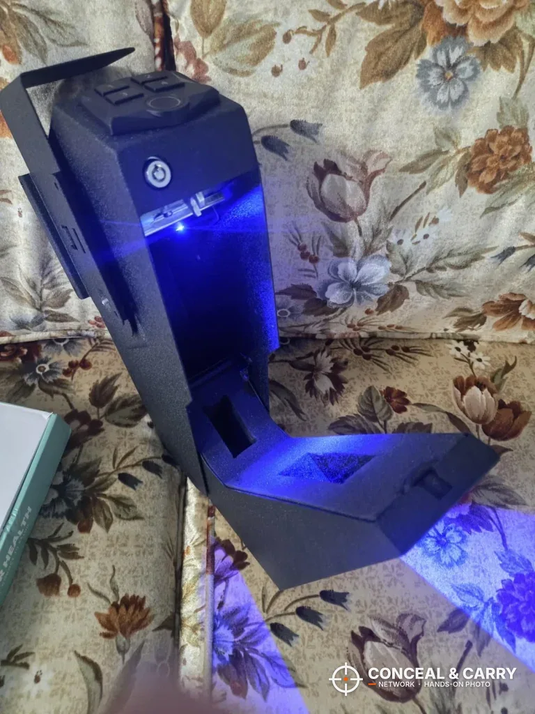 RPNB RP311F with its drawer dropped open and the inside lit blue