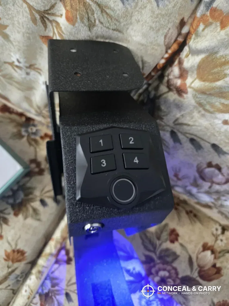 RPNB RP311F top panel with four keypad buttons and a round fingerprint reader