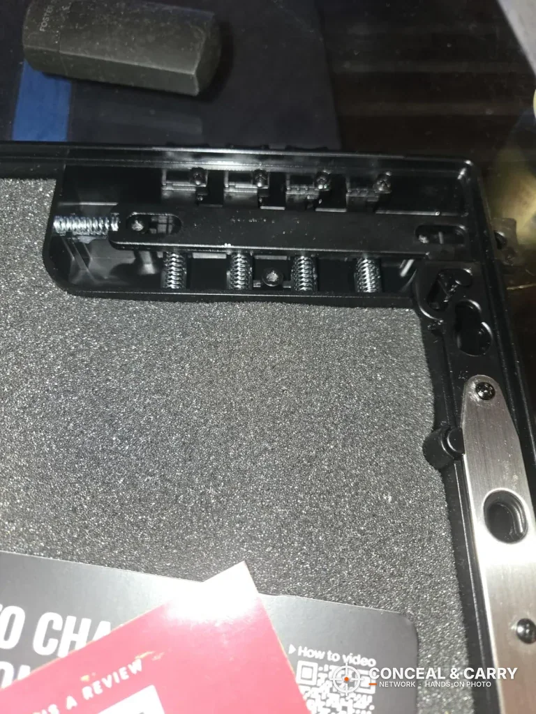 Latch hardware along the open lid edge of the StopBox USA