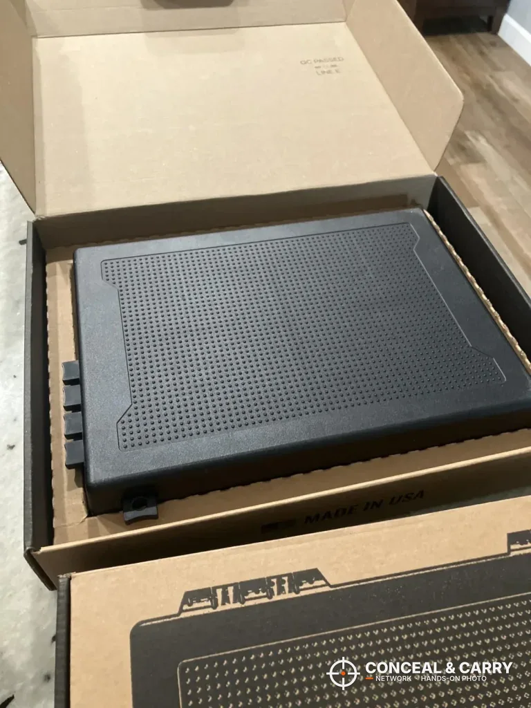 StopBox USA sitting in its open shipping carton