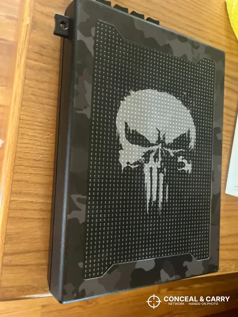 StopBox USA with a skull and gray camo pattern lid