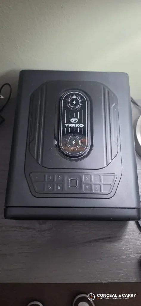 TRRKO safe top with the charging pad and touch keypad