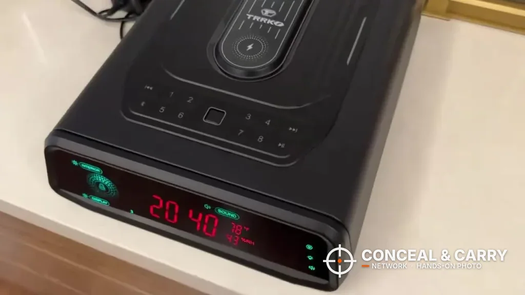 TRRKO safe front display on a white countertop