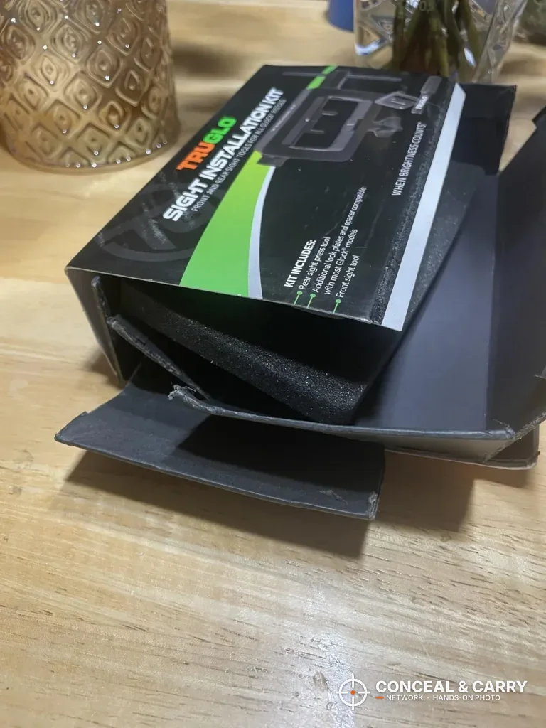TRUGLO sight tool box sliding out of its sleeve