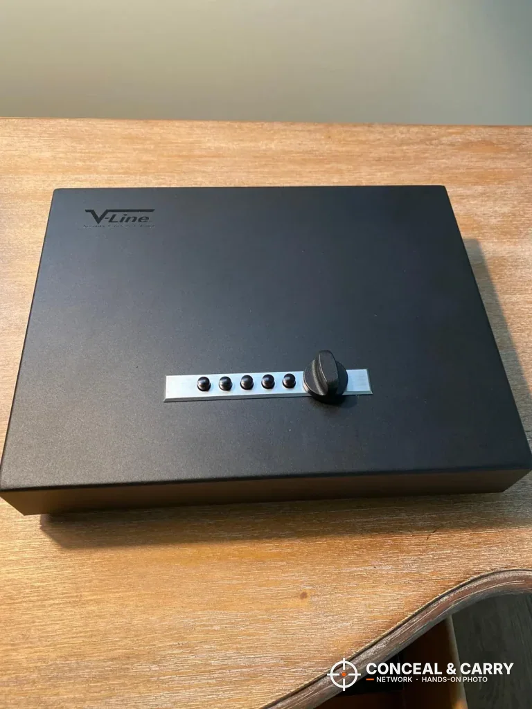 V-Line Top Draw front with the stainless steel lock faceplate and knob