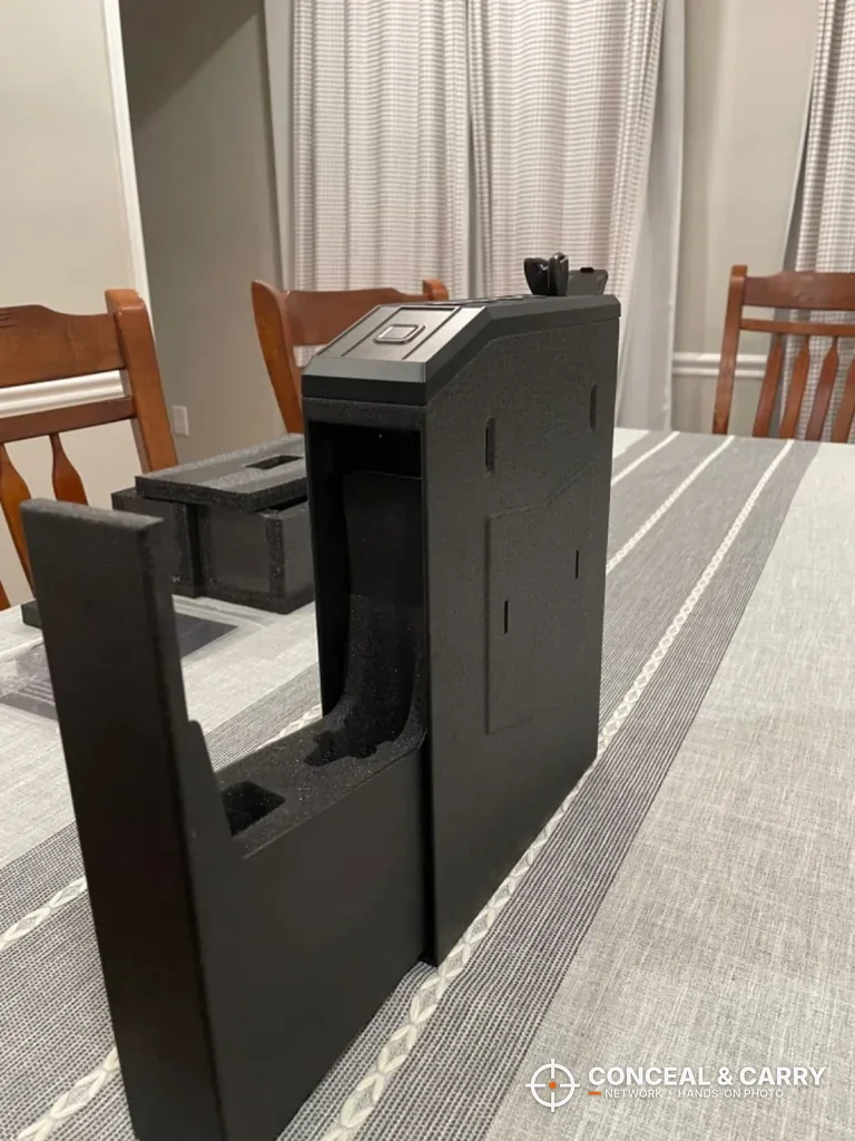VoleStay slider pulled fully open showing the foam cradle