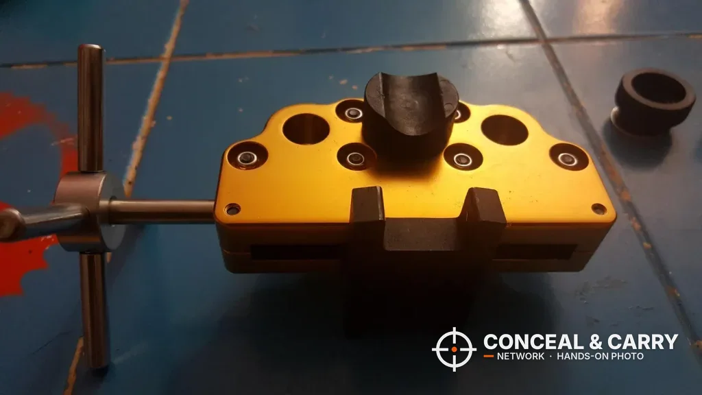 Wheeler sight tool body and side handle set on a tile floor