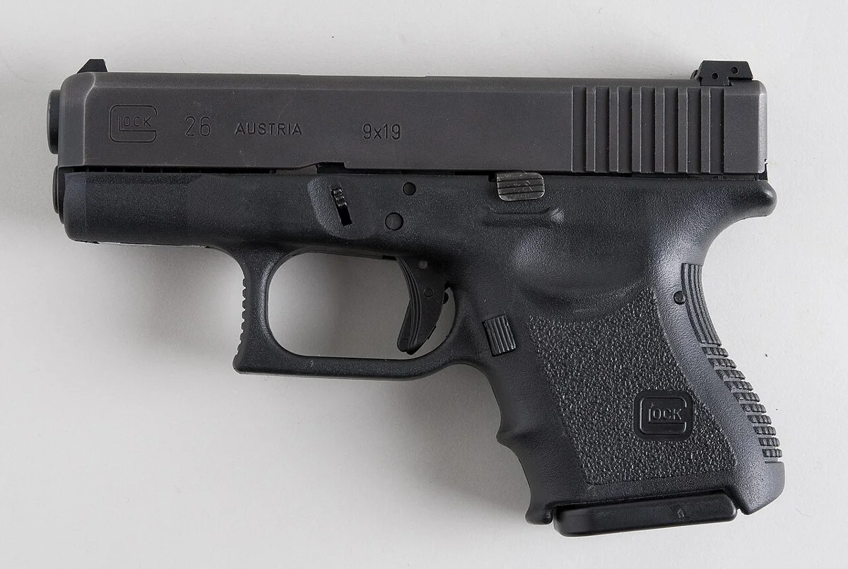 Glock 26 subcompact 9mm pistol, left side