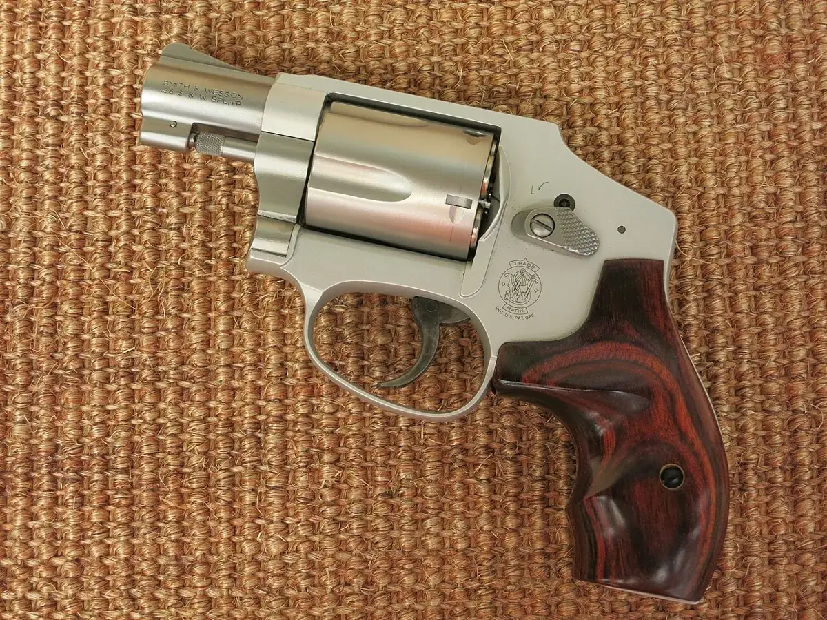 Smith & Wesson Model 642 LadySmith snub revolver with wood grips