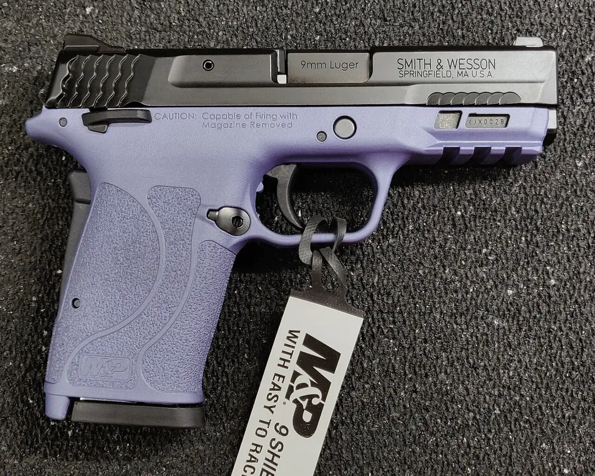 Smith & Wesson M&P9 Shield EZ pistol in orchid color